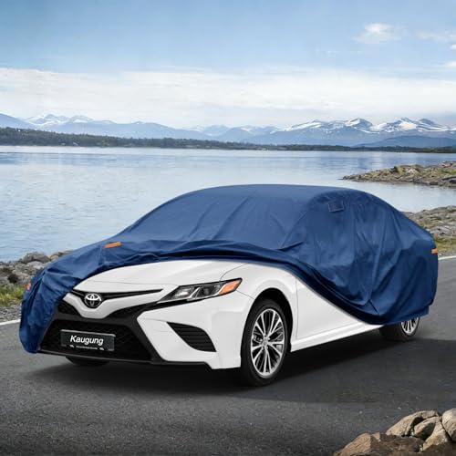 Image of Kaugung Custom Fit Car Cover for Toyota Camry Sedan /Solara (1996-2026), Heavy Duty Waterproof All Weather Outdoor Protection, Breathable Full Exterior Cover with Vent, Rain Sun Snow UV Proof