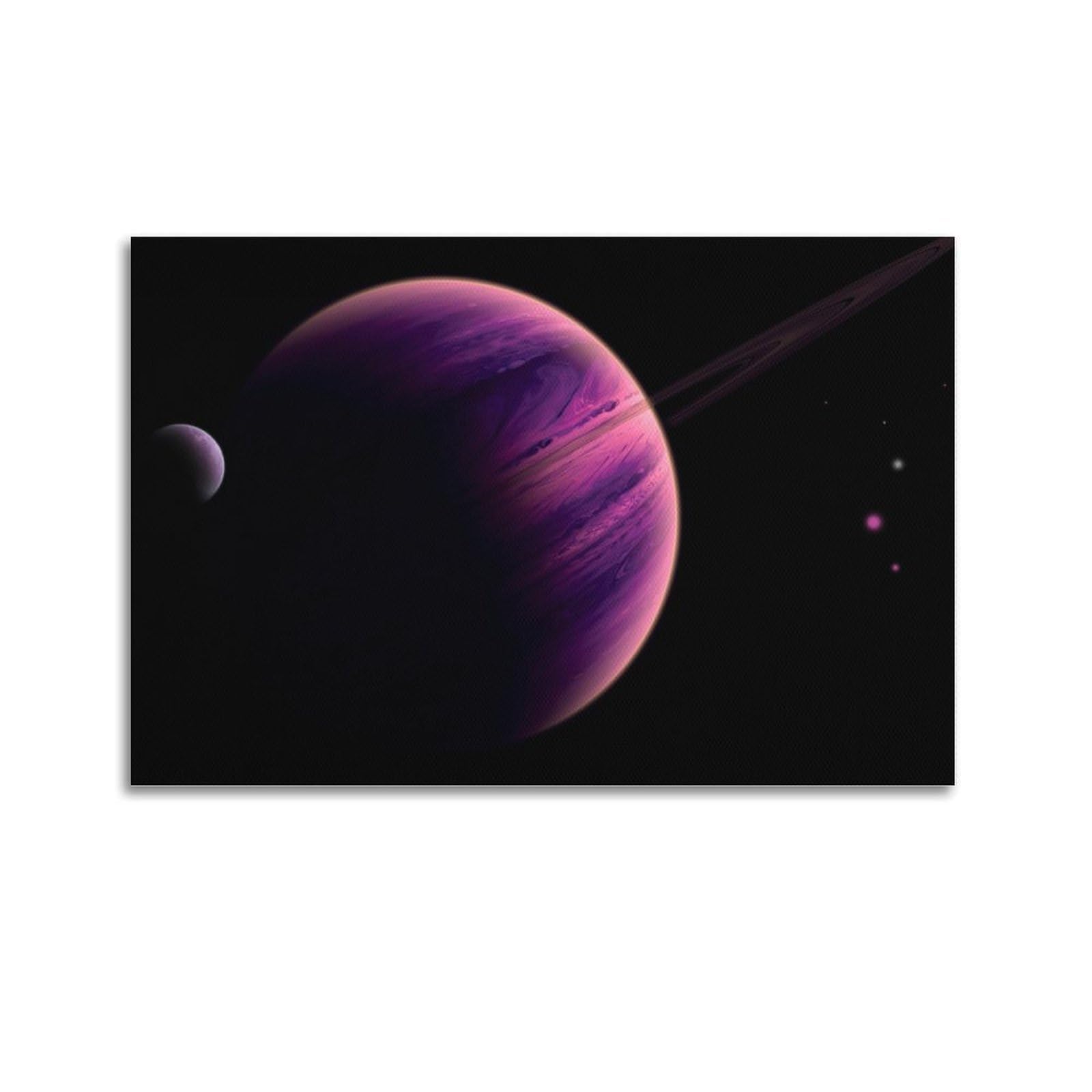 OKAHYS Purple Planet Dark Space Planet Poster Decorative Painting Canvas Wall Artworks Picture 24x36inch(60x90cm)