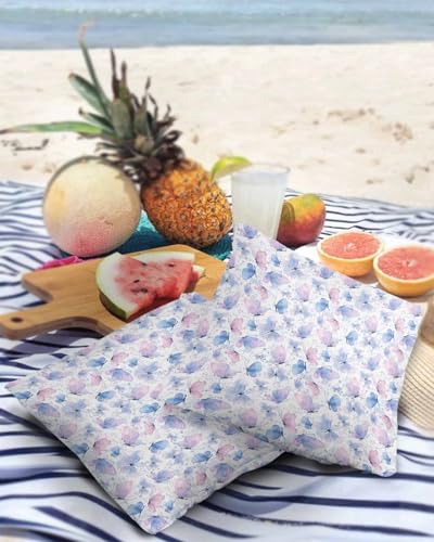 Gradient Blue Pink Outdoor Pillow Covers Waterproof,All Weather Cushion Case Set of 2 Decorative Pillowcases for Sofa Couch Bed Decor Patio Furniture 16