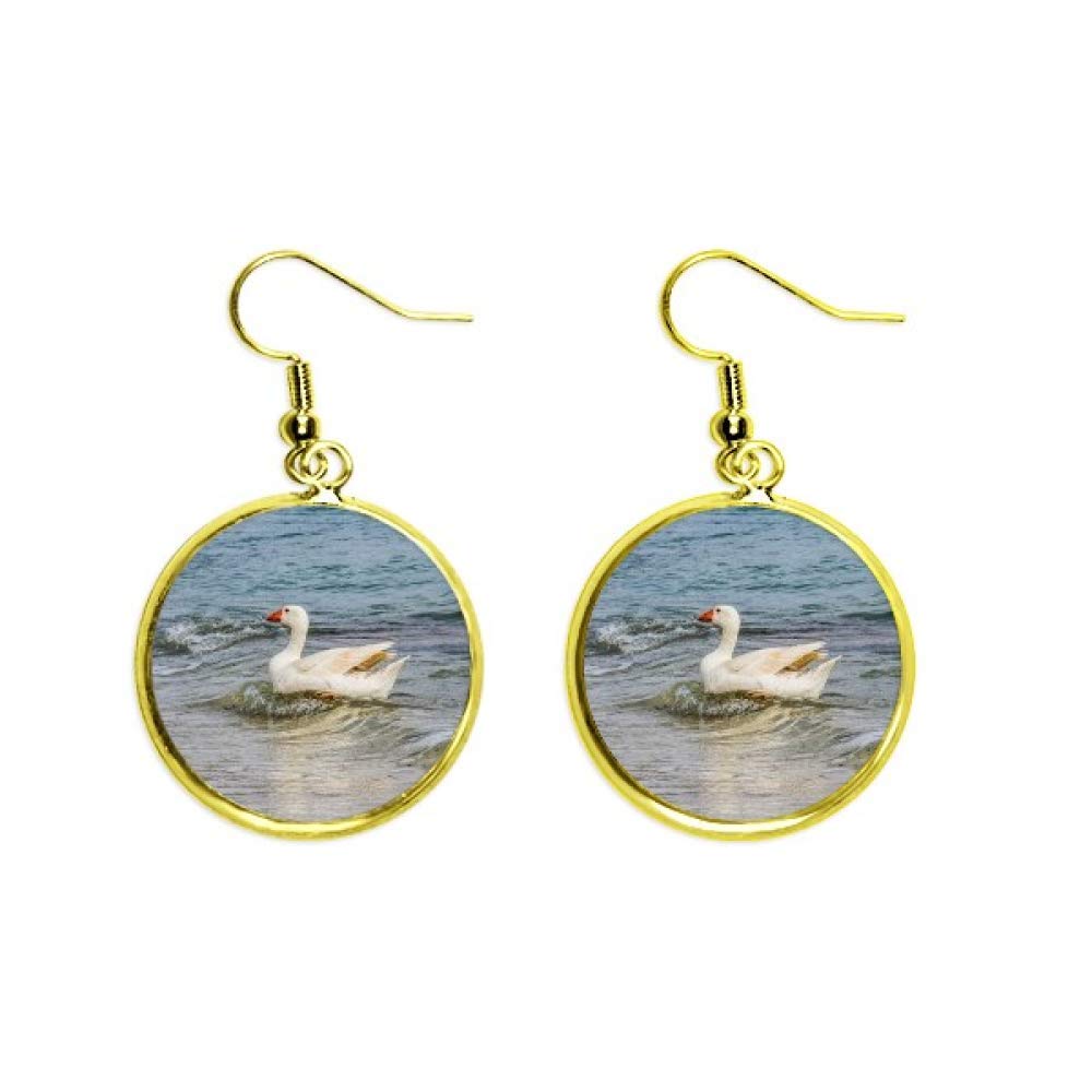 Pendientes de gota dorados agua océano naturaleza joyería mujer 2