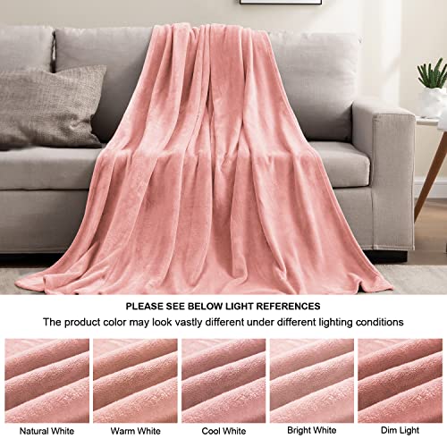 Image of BEDELITE Fleece Blankets Queen Size Pink Throw Blankets for Bed, Luxury Plush Cozy Fuzzy Blanket 90x90 inches, Super Soft Warm Lightweight Throw Blanket All Seasons Suitable