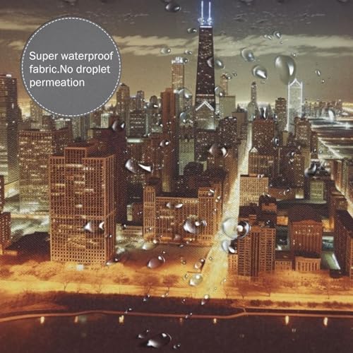 Rideau de douche Chicago 183x183 cm imperméable lavable avec crochets - 7