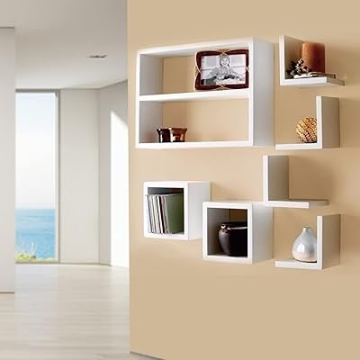 Kit 7 Peças Nicho 10cm Largura Mdf Branco Com Kit Instalação  