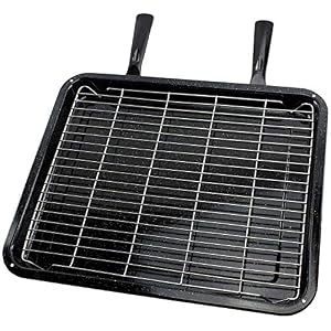 SPARES2GO Extra Large Grill Pan, Rack & Dual Detachable Handles Compatible with Haier Oven Cookers