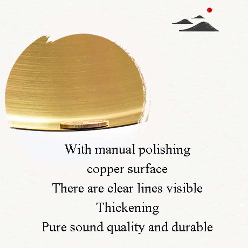Instrumento Chino, Gong de latón Gong Chino de Bronce Feng Shui Chino Gong de latón, Gong Mini Gong Gong Grande con Soporte Mini Gong Escritorio Latón(42cm)