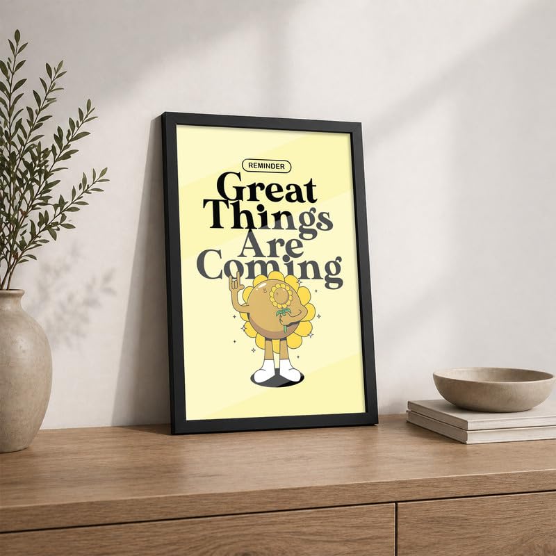Image of CodersParadise inchGreat Things Are Coming Framed Wall Poster(12x18 Inch)|Motivational Quote Wall Art| Success Mindset & Positive Thinking Decor|Ready-to-Hang Frame for Office, Workspace, Bedroom & Home