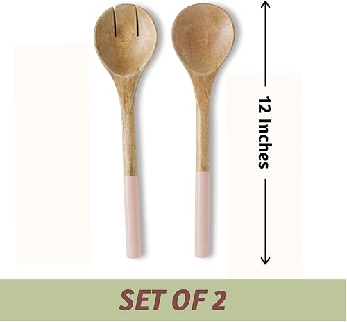 Miniatura 3 de Folkulture Servidores de ensalada o pinzas de ensalada, utensilios de madera para servir ensalada, tenedores de ensalada o pinzas de ensalada para