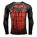 HOOLAZA Spiderman Tshirt Compression Rouge Noir T-Shirt Chemises Sport Hommes Manches Longues