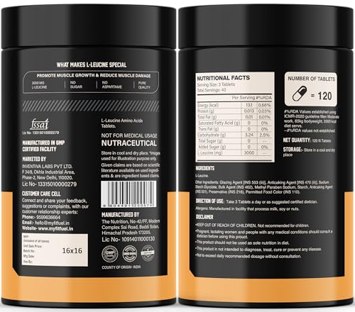 Image of MyFitFuel L-Leucine (3000mg) Amino Acid, 120 Tablets