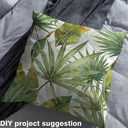 Green Leaves Fabric by The Yard Watercolor Tropical Palm Leaf Botanical Fabric for Girls Boys Kids Upholstery and Home DIY Projects Farmhouse Style Rustic Plant Fabric for Sewing Hobby,1 Yard - Image 3