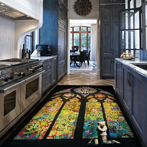 Tapis abstrait moderne de salon motif graffiti chic 120x160 - 4
