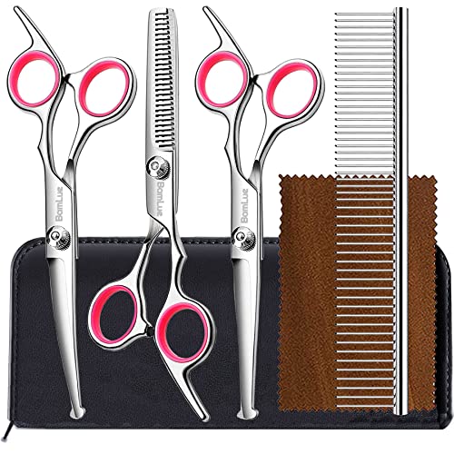 6 in 1 Professional Stainless Steel 4cr Safety Round Tip Dog Grooming Scissors Antirust Shears Cat Grooming Scissors Pet Kit Thinning Straight Comb for Long Short Hairpink  Cucciolini Doodles 6 in 1 professional stainless steel 4cr safety round tip dog grooming scissors anti rust shears cat grooming scissors pet kit thinning straight comb for long short hair pink   cucciolini doodles