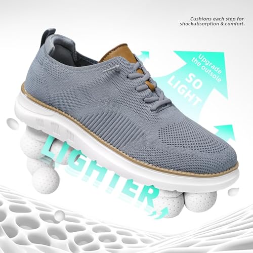 Image of Mens Oxfords Casual Fashion Slip on Shoes Dress Business Sneakers Mesh Work Comfortable Lightweight Soft Sole