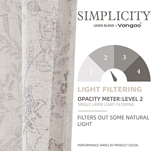 Vangao Farmhouse Linen Valance Curtain For Kitchen Floral Rustic Light Filtering Rod Pocket Window Topper Treatment 16 Inch Purple Grey On Beige #TOP3