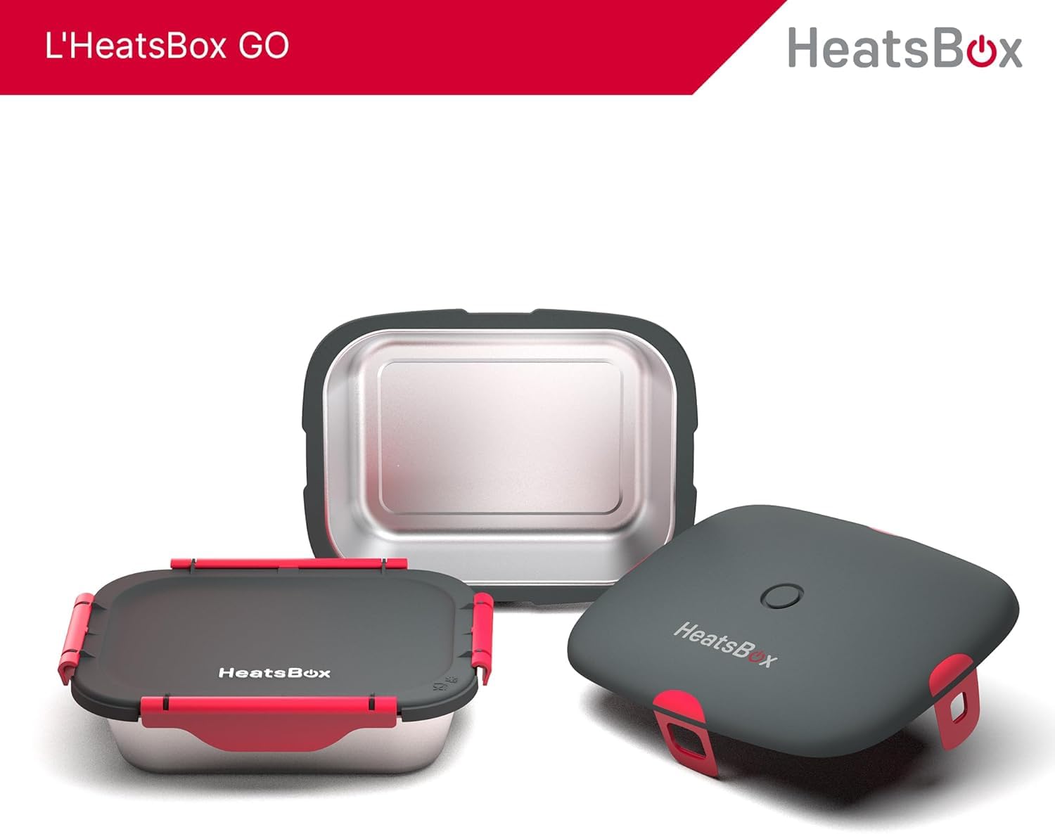 Faitron HeatsBox Go - Contenitore per il pranzo elettrico, per il riscaldamento degli alimenti, controllo tramite app, batteria integrata, ciotola in acciaio inox a tenuta stagna (925 ml), 100 Watt