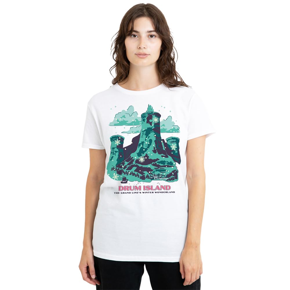 One Piece Drum Island Winter Wonderland Poster Ladies T Shirt, White, XX-Large