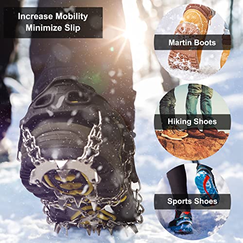 image for MerryXD Crampons Ice Cleats for Shoes and Boots Women Men Kids Anti Sl