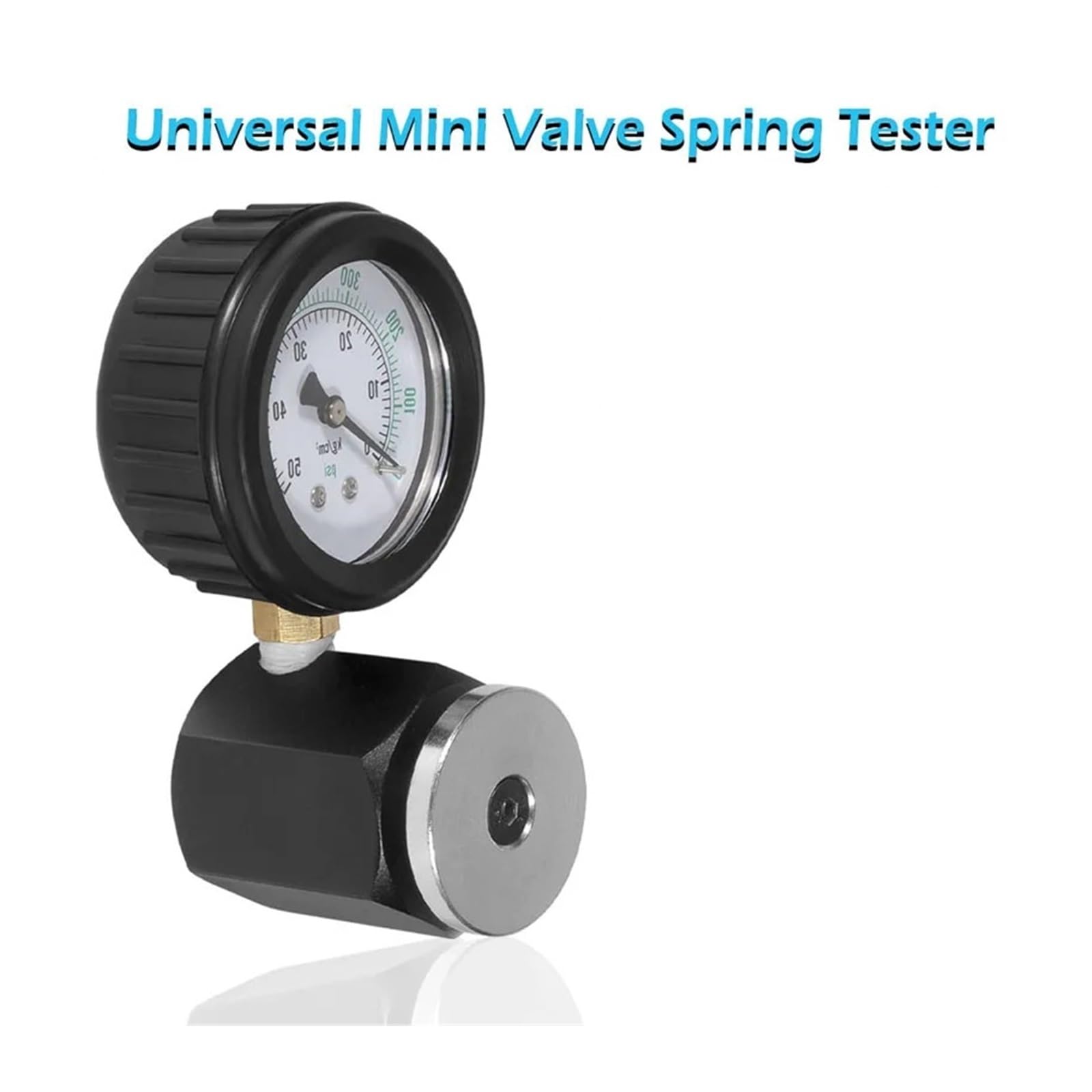 Probador de presión resorte válvula Mini Universal, unidades medición doble e, rango 0-700 Psi/0-50 Kg-cm2,Precisión del dial de precisión