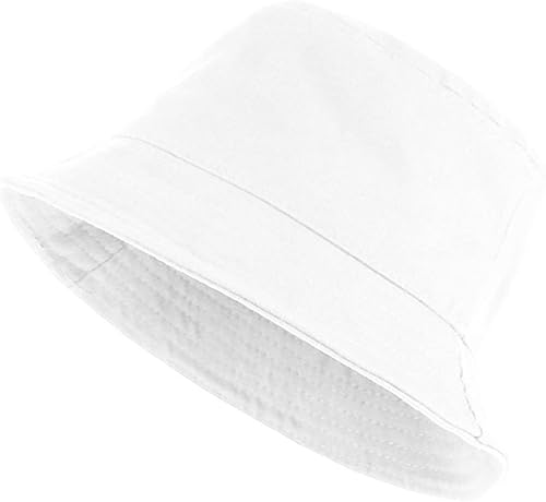 Miniatura 29 de PFFY Bucket Hat for Women Men Cotton Summer Sun Beach Fishing Cap Negro/Rojo (reversible)