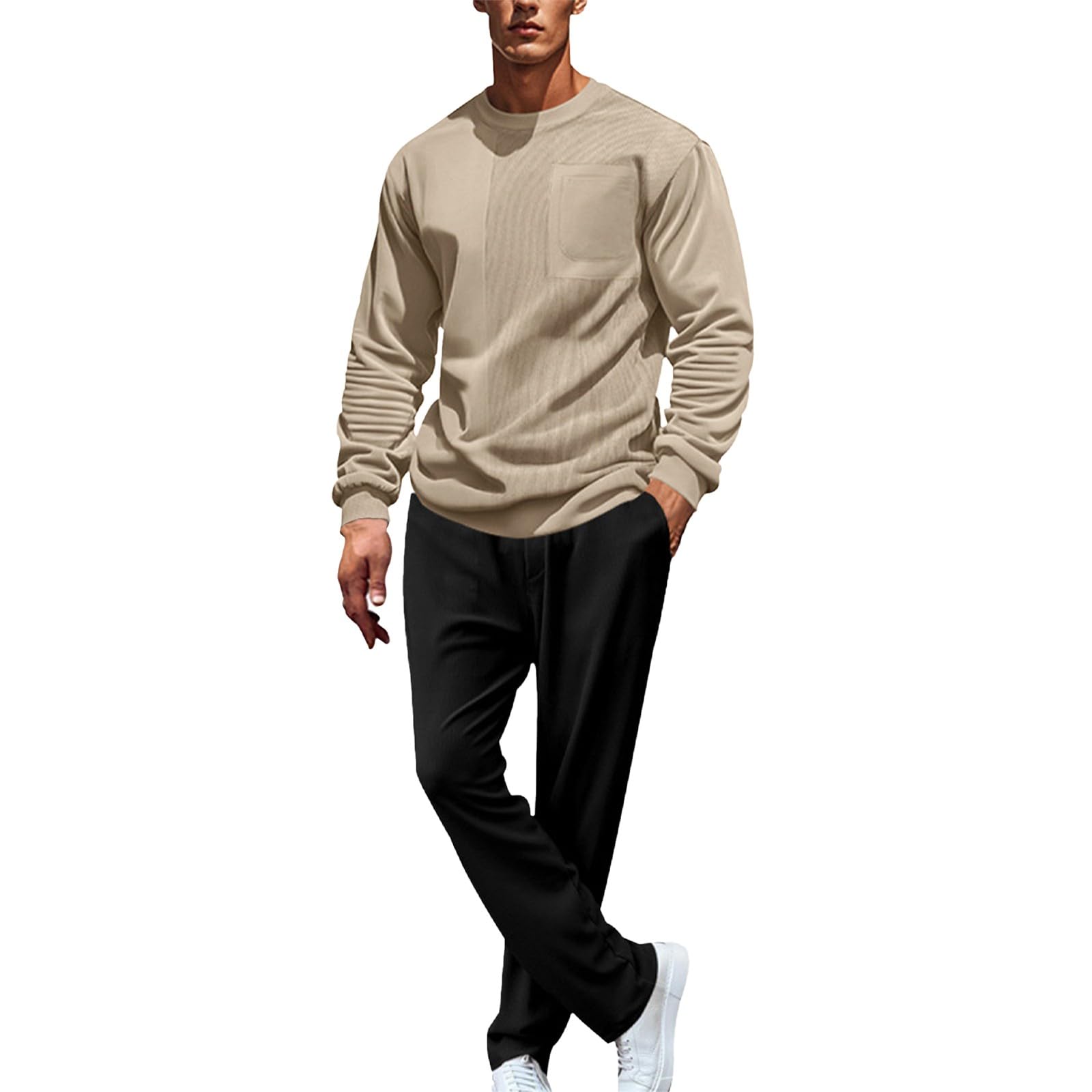 Set di tuta da uomo per il tempo libero, vintage, tuta da jogging, felpa girocollo a maniche lunghe, set di pantaloni in velluto