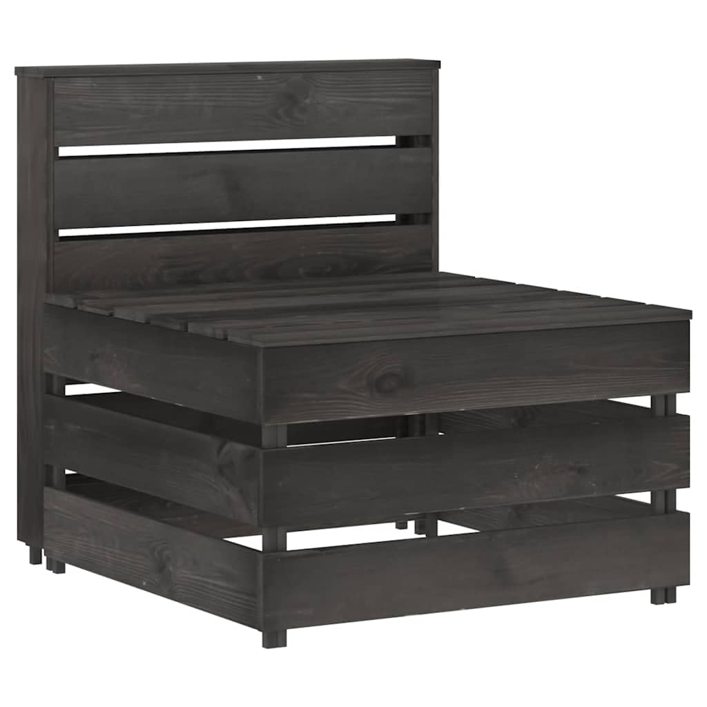 vidaXL Divano Centrale da Giardino Pallet Legno Pino Impregnato Grigio