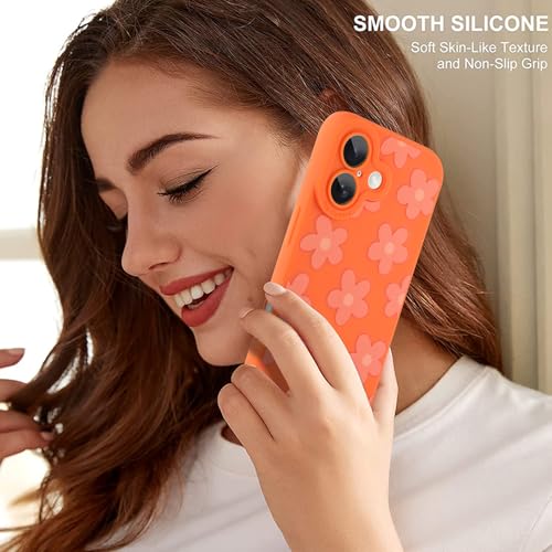 Image of ZIYE for iPhone 17 Case Orange Flower Pattern Phone Case