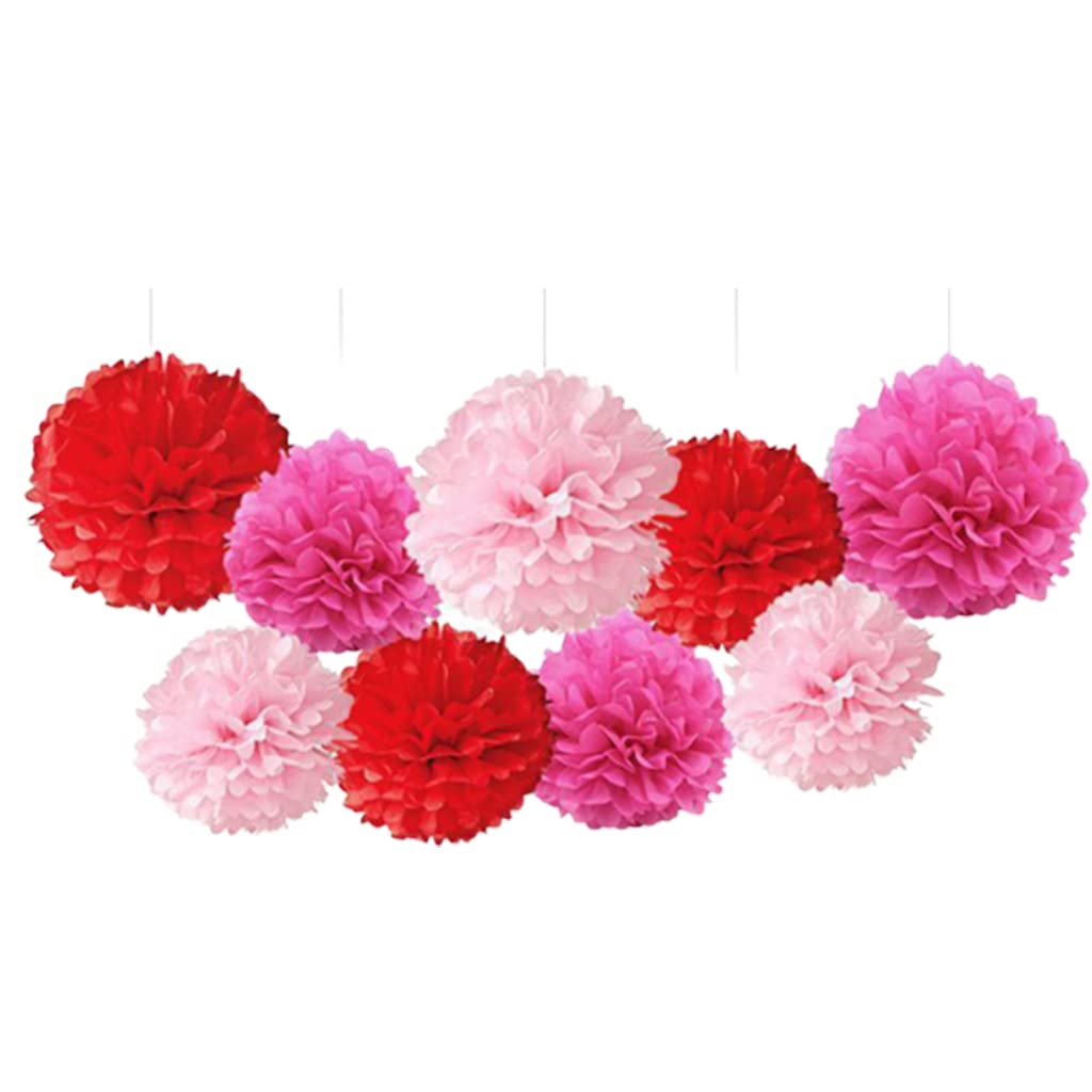 Elnwnnkc Pom Poms Flowers Decorations Paper Ball Honeycomb Balls Rainbow Party Decorations for Birthdays Festivals Carnivals Pom Poms Flowers