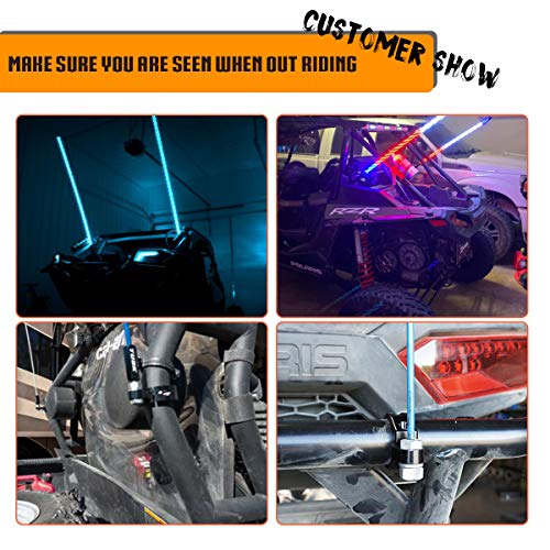 Chelhead LED Light Whip Antenna Mount Bracket for UTV ATV 1.25 1.5 1.75 2 INCH Vertical Bar Tube Clamp Roof Roll Cage Holder of Flag Lights 1 Pack