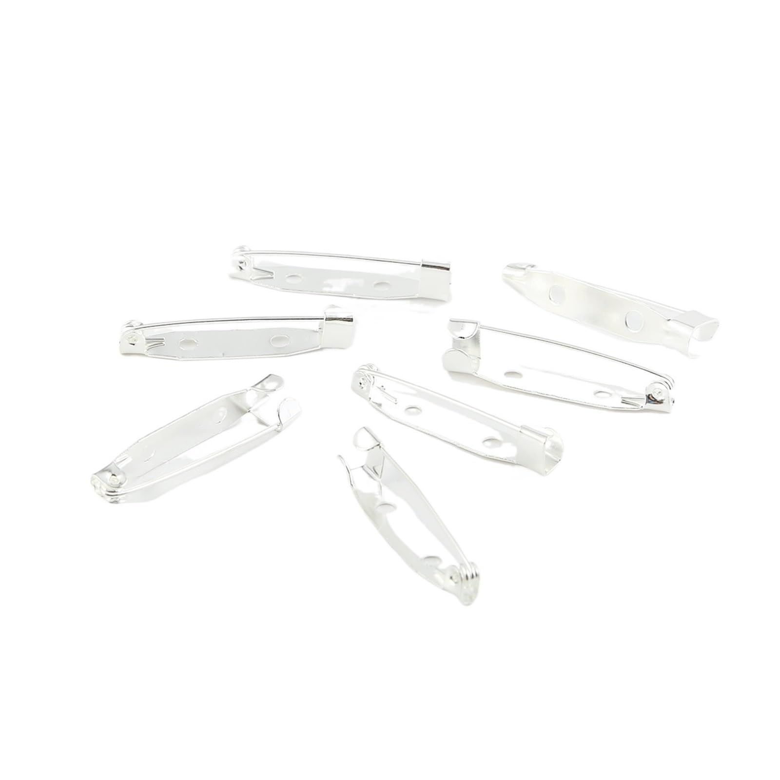 Zapięcia do broszek, 40pcs Brooch Clip Base Pins Blank for DIY Jewelry Making Supplies(Silver,30 mm)
