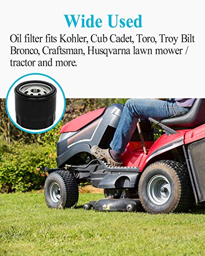 Hoodell 4 Pack 12 050 01-S Oil Filter, Professional Factory Oil Filter Fits Kohler Engine Troy Bilt Bronco 12 050 01 1205001-S 12 050 01-S1, Lawn Mower Oil Filter #TOP3