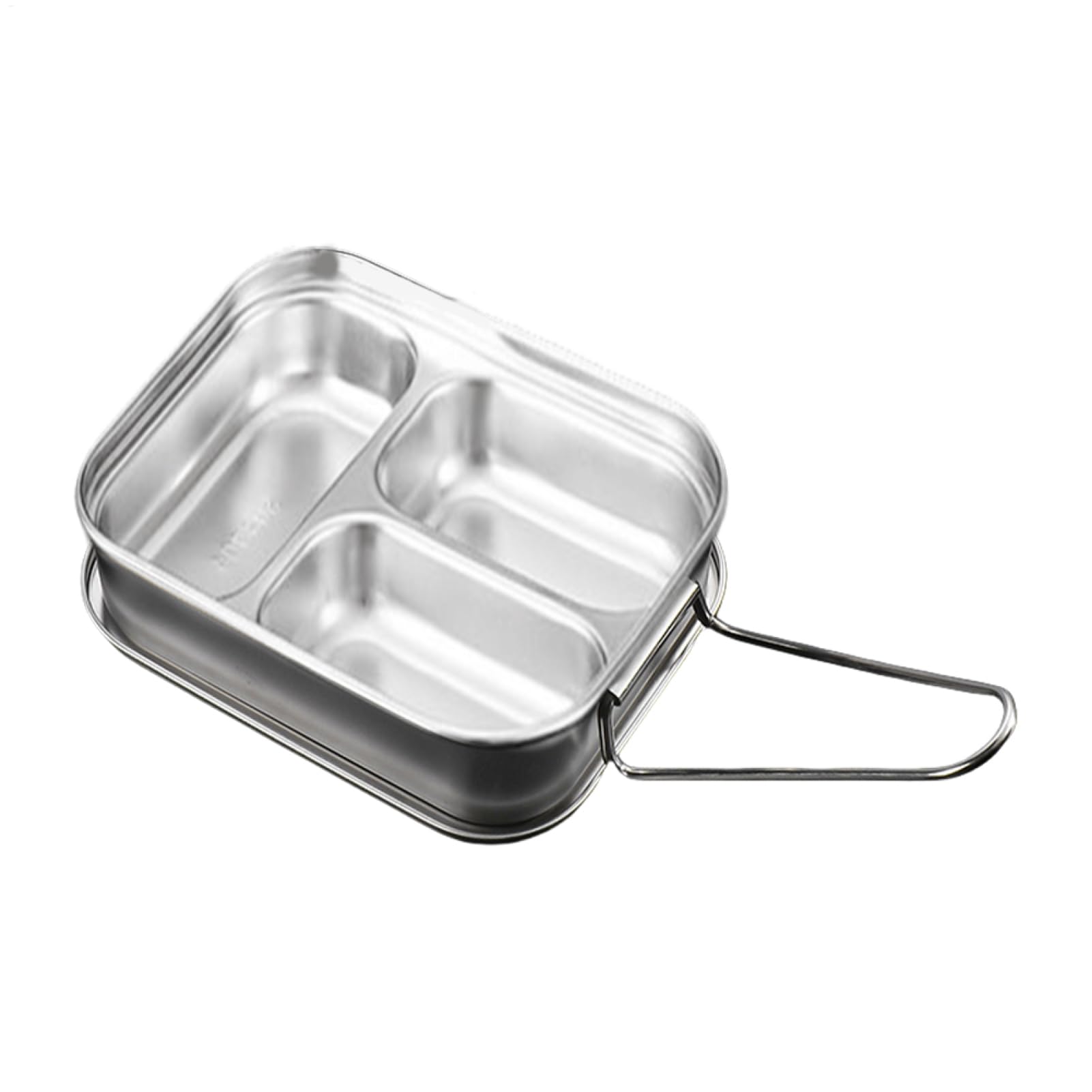 Generisch para niños de acero inoxidable – de metal de doble capa con 3 | compartimentos, asa plegable, tapa a prueba de fugas, de almacenamiento de alimentos