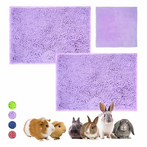 Vozrels Guinea Pig Cage Liner Bedding 2 Pcs, Washable Guinea Pig Bed Mat, Extra Absorbent Rabbit Pee Pad Reusable cover