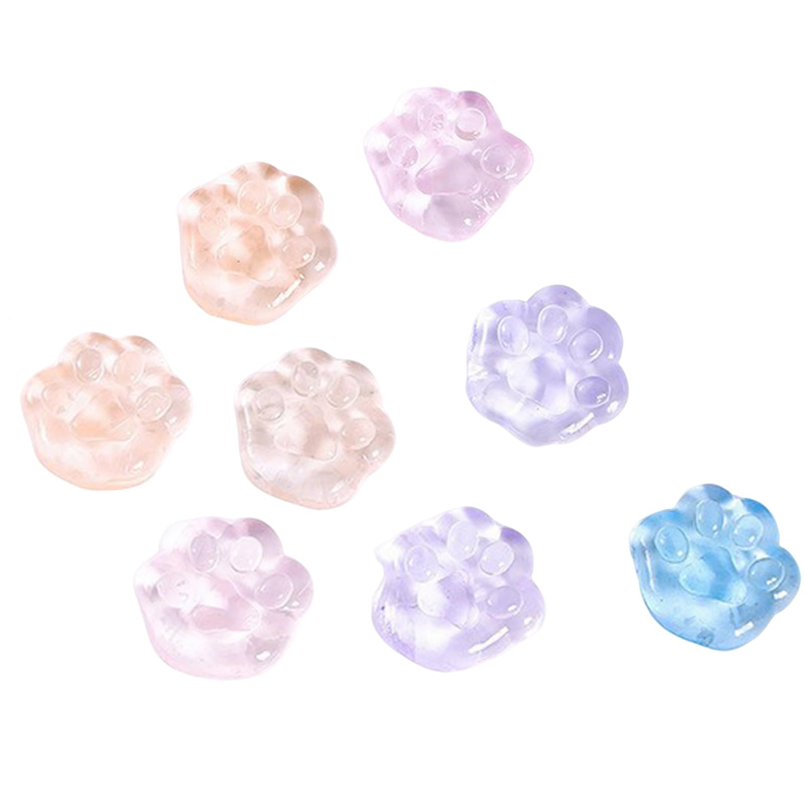 8PCS Mini Cat Paw Squishy Toy,Transparent and Colorful,Ultra Soft Stress Relief Fidget Toys,Office Desk or Classroom,Stress Relief and Anxiety, for Kids & Adults,Birthday Gift,Christmas(Random Colors)