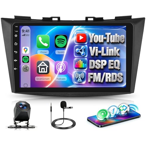 Rimoody Autoradio pour Suzuki Swift 2011-2017 Suzuki Ertiga 2012-2017 sans Fil Carplay Android Auto You-Tube DSP EQ VI-Link Bluetooth FM/RDS, 9 Pouces Écran...
