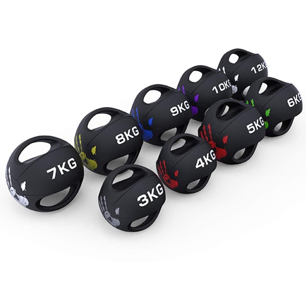 Palle mediche Doppio Manico Medicina Fitness Palla, Forza Formazione Rubber Ball, Stabilmente Equilibrio Il Gravity Ball, 3kg, 4 kg, 5kg, 6kg, 7 kg, 8 kg, 9 kg, 10kg, 12kg (Size : 5kg/11lb)