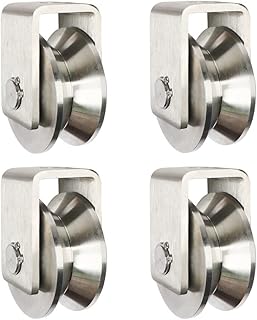 EUROO Stainless Steel V Groove Pulley Wheel Double Ball Bearing Bracket Roller Heavy Duty Track Sliding Gate Roller V Groove Track Roller, for Rolling Driveway Gate (Size : 22mm)