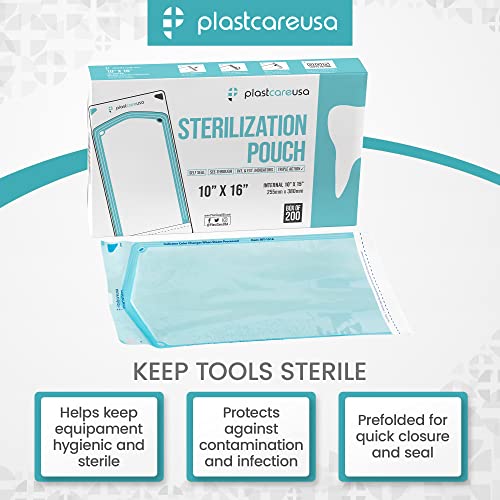 200 10"X16" Large Sterilization Pouches To Sterilize And Autoclave Instruments #TOP2