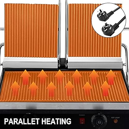 Happybuy Elektrogrill 3600W Kontaktgrill Paninigrill antihaft Plattengriller mit 2 Heizfläche Temperaturregelung von 50… – Bild 4
