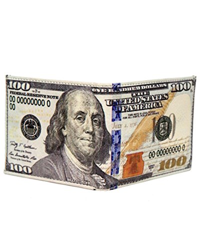 Mens USA New $100 Dollar Bill Wallet Credit Card Holder and ID Display2
