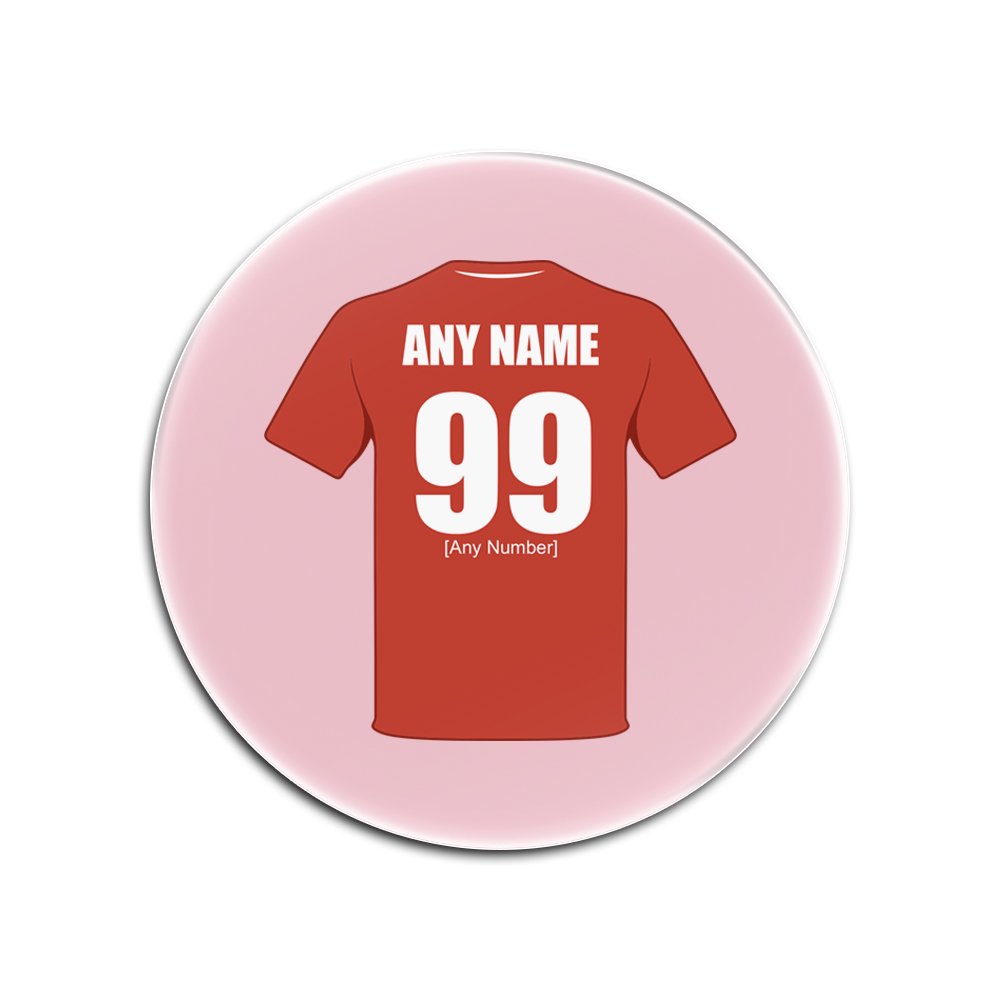 Personalised Gift - Swindon Town Round Gloss Hardboard Coaster (Football Club Design Theme, Colour Options) - Any Name/Message on Your Unique Mat Pad - The Robins