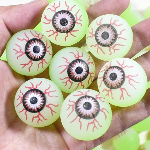 Spooky Eyeball Spielzeug – 30 Stück Hüpfbälle für Halloween-Partytüten, Mini Runde Springbälle | Gruseliges Spielzeug für Kinder Günstigkeiten-Dekorationen Klassenzimmer Veranstaltungen Spielpreise