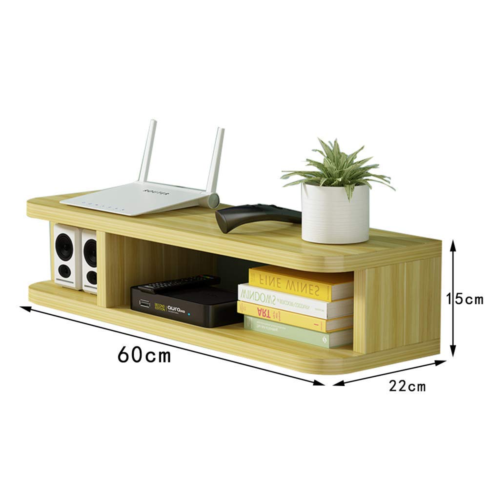 Stojak na telewizor Szafka Tv Jednostki ścienne do salonu Dekoder naścienny Telewizor satelitarny, pudełko do przechowywania w stojaku Duża pojemność/B / 60X22X15Cm