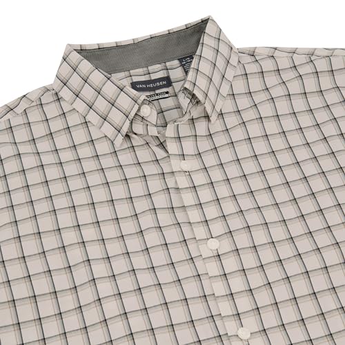 Van Heusen Men's Classic Fit Stain Shield Never Tuck Stretch Pattern Button Down Shirt2