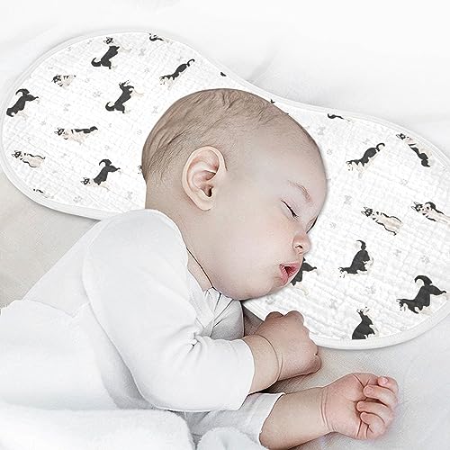 Image of Muslin Baby Burp Cloths, Cute Dogs Siberian Husky Baby Rags Comfy Soft Absorbent in for Newborn Boys and Girls 1 Piece 22 x 11 Inch