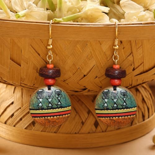 Image of Handcrafted Bohemian & Tribal Earrings for Women - Ethnic Brass, Floral & Festival-Inspired Statement Designs in Drop, Dangle, Hoop & Stud Styles