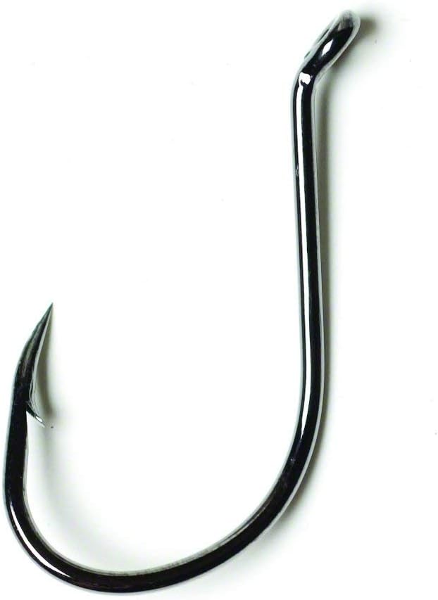 Eagle Claw Lazer Sharp Long Shank Octopus Hook, Offset Up Eye, Barbed, Size 7/0, Medium Wire, 19 Hooks, Platinum Black (L2BU-7/0)