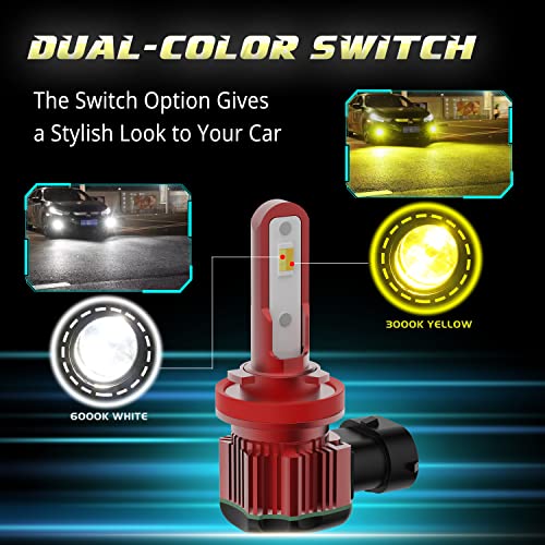 Lámpara LED H8 H11 H16 para luz antiniebla, 6000K/3000K miniatura 4