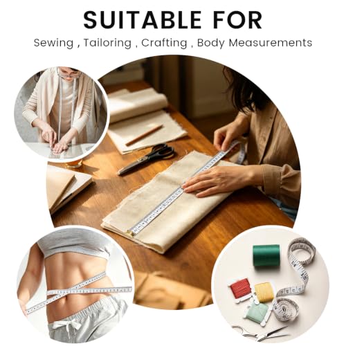 Body Measuring Tape, 2PCS Dual Sided Tape Measure for Body Measurement, Soft Flexible Measuring Tape for Fabric Tailor and Sewing, Weight Loss, Waist Measuring Tape, 60in/150cm