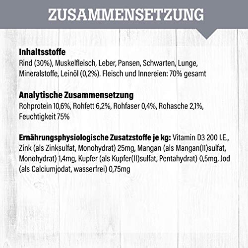 DAILY CHOICE – Rind | Nassfutter mit natürlichen Zutaten und wertvollen Superfoods für ausgewachsene Hunde. Getreidefreies Alleinfutter ohne Zusatzstoffe in der Dose | 12x800g Rind