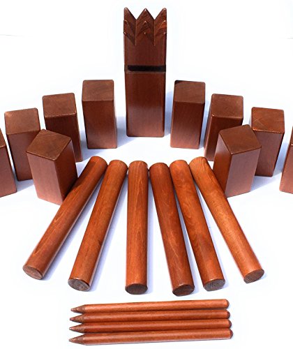 Kubbspel Classic Kubb Game Set Official U.s. Tournament Regulation Size Premium Dark Finish Hardwood (Made In Italy) 19.8 Lbs. #TOP1